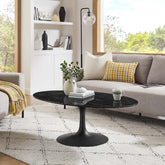 Lippa 48" Oval Artificial Marble Coffee Table Modway Model: eei-4886